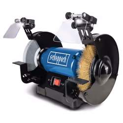 SMERIGLIATRICE DA BANCO MOLA E SPAZZOLA ø200 MM SCHEPPACH SM200LB LUCE LED 500W • Potente motore a induzione da 500 W • Disco ...