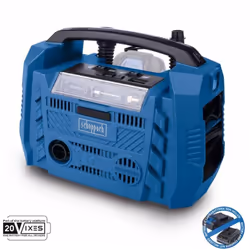 Il compressore a batteria Scheppach Airforce 6 fornisce aria compressa in movimento. Grazie alla funzione ibrida, il compress ...