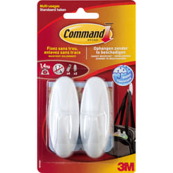 Command W17081 gancio di stoccaggio domestico Gancio universale Bianco 2 pz