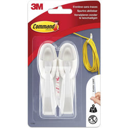 17304 cavo pendenti (2 gancio in plastica, taglia m, portata: fino a 1 kg) 2 ganci + 2 strisce adesive, bianco Medium bianco - Command