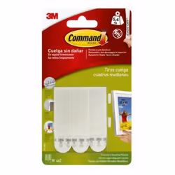 Command 17201-4PK, Etichetta di montaggio, Bianco, Interno, Schiuma, 5,4 kg, 19 mm