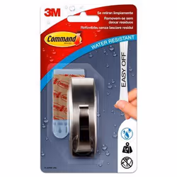 Command Gancio metallizzato M, Interno, Gancio universale, Metallico, Metallo, Striscia adesiva, 1,4 kg