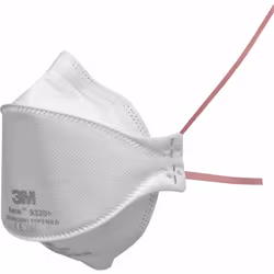 3M 9330+, Ripiegatura piatta, FFP3, Bianco, Tinta unita, Alluminio, Poliuretano (PU), Taglia unica