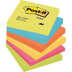 Post-It FT510283540 pouch autoadesiva Quadrato Blu, Verde, Arancione, Rosa, Giallo 100 fogli Autoadesivo