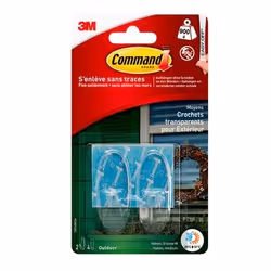 3M 17091AWFGN, Esterno, Gancio polivalente, Trasparente, Striscia adesiva, 0,9 kg, Vetro, Muro dipinto, Legno