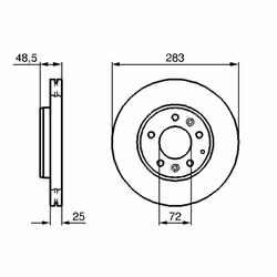 Disco freno BOSCH 0 986 479 132 anteriore, ventilato, 1 Pezzo - Vista aggiuntiva 5