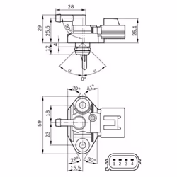 Sensore, pressione carburante BOSCH 0 261 230 093 - Vista aggiuntiva 4