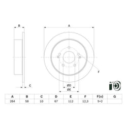 Disco freno BOSCH 0 986 479 H16 posteriore, pieno, 1 Pezzo