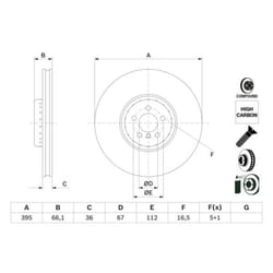 Disco freno BOSCH 0 986 479 H13 anteriore, ventilato, altamente carbonizzato, 1 Pezzo
