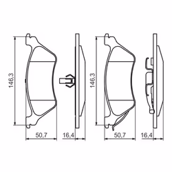Set di pastiglie freno BOSCH 0 986 424 816, posteriore - Vista aggiuntiva 6