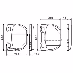 Set di pastiglie freno BOSCH 0 986 424 827, posteriore - Vista aggiuntiva 6