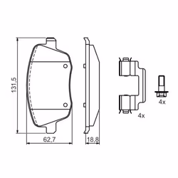 Set di pastiglie freno BOSCH 0 986 424 829, anteriore - Vista aggiuntiva 8