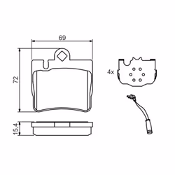 Set di pastiglie freno BOSCH 0 986 424 830, posteriore - Vista aggiuntiva 6