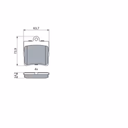 Set di pastiglie freno BOSCH 0 986 494 016, posteriore - Vista aggiuntiva 6