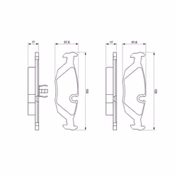 Set di pastiglie freno BOSCH 0 986 466 751, posteriore - Vista aggiuntiva 7