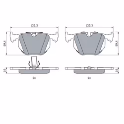 Set di pastiglie freno BOSCH 0 986 494 006, posteriore - Vista aggiuntiva 5