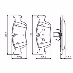 Set di pastiglie freno BOSCH 0 986 494 015, anteriore - Vista aggiuntiva 4