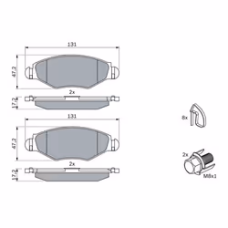Set di pastiglie freno BOSCH 0 986 494 039, anteriore - Vista aggiuntiva 4