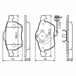 Set di pastiglie freno BOSCH 0 986 494 050, anteriore - Vista aggiuntiva 5