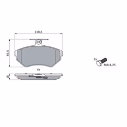 Set di pastiglie freno BOSCH 0 986 494 010, anteriore - Vista aggiuntiva 5