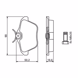 Set di pastiglie freno BOSCH 0 986 494 020, posteriore - Vista aggiuntiva 5