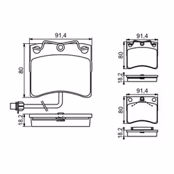 Set di pastiglie freno BOSCH 0 986 494 041, anteriore - Vista aggiuntiva 5