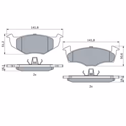 Set di pastiglie freno BOSCH 0 986 494 005, anteriore - Vista aggiuntiva 6