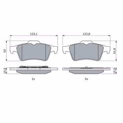 Set di pastiglie freno BOSCH 0 986 494 032, posteriore - Vista aggiuntiva 5