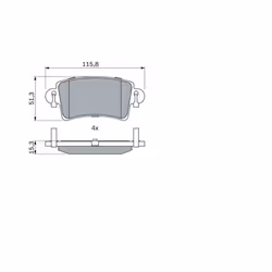 Set di pastiglie freno BOSCH 0 986 494 043, posteriore - Vista aggiuntiva 4