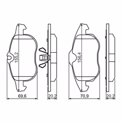 Set di pastiglie freno BOSCH 0 986 494 044, anteriore - Vista aggiuntiva 6