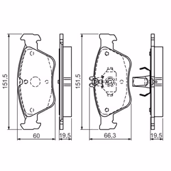 Set di pastiglie freno BOSCH 0 986 494 002, anteriore - Vista aggiuntiva 6