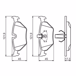 Set di pastiglie freno BOSCH 0 986 494 009, posteriore - Vista aggiuntiva 6