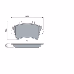 Set di pastiglie freno BOSCH 0 986 494 031, anteriore - Vista aggiuntiva 5