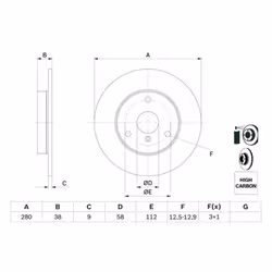 Disco freno BOSCH 0 986 478 479 anteriore, pieno, altamente carbonizzato, 1 Pezzo - Vista aggiuntiva 6