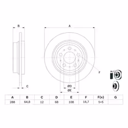 Disco freno BOSCH 0 986 478 495 posteriore, pieno, 1 Pezzo - Vista aggiuntiva 7