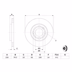 Disco freno BOSCH 0 986 478 621, anteriore, ventilato , 1 Pezzo - Vista aggiuntiva 7