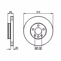 Disco freno BOSCH 0 986 478 296 anteriore, ventilato, altamente carbonizzato, 1 Pezzo - Vista aggiuntiva 6
