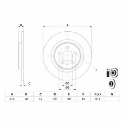 Disco freno BOSCH 0 986 479 064 posteriore, pieno, 1 Pezzo - Vista aggiuntiva 5