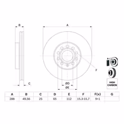 Disco freno BOSCH 0 986 479 088 anteriore, ventilato, altamente carbonizzato, 1 Pezzo - Vista aggiuntiva 6