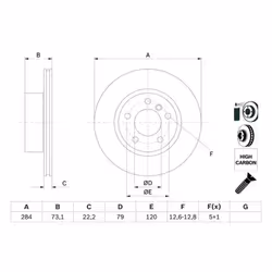 Disco freno BOSCH 0 986 479 213 anteriore, ventilato, altamente carbonizzato, 1 Pezzo - Vista aggiuntiva 7