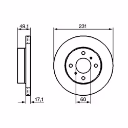 Disco freno BOSCH 0 986 479 241 anteriore, ventilato, 1 Pezzo - Vista aggiuntiva 4