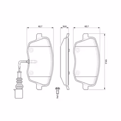 Set di pastiglie freno BOSCH 0 986 494 105, anteriore - Vista aggiuntiva 4
