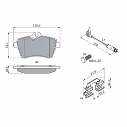 Set di pastiglie freno BOSCH 0 986 494 087, anteriore - Vista aggiuntiva 6