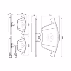 Set di pastiglie freno BOSCH 0 986 494 103, anteriore - Vista aggiuntiva 5