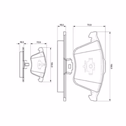 Set di pastiglie freno BOSCH 0 986 494 077, anteriore - Vista aggiuntiva 5