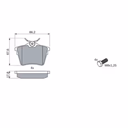Set di pastiglie freno BOSCH 0 986 494 095, posteriore - Vista aggiuntiva 5