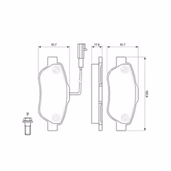 Set di pastiglie freno BOSCH 0 986 494 114, anteriore - Vista aggiuntiva 6