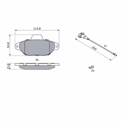 Set di pastiglie freno BOSCH 0 986 494 115, anteriore - Vista aggiuntiva 5