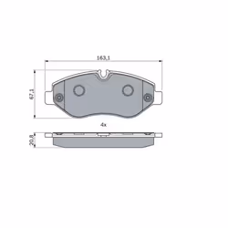 Set di pastiglie freno BOSCH 0 986 494 121, anteriore - Vista aggiuntiva 4