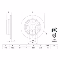Disco freno BOSCH 0 986 479 263 posteriore, ventilato, altamente carbonizzato, 1 Pezzo - Vista aggiuntiva 7